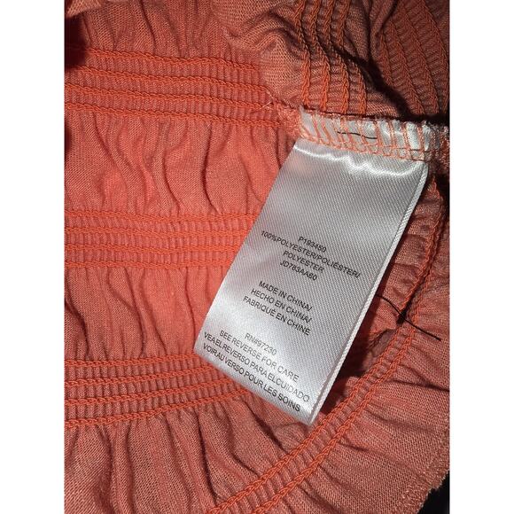 NWT Almost Famous Coral Smocked Crop Top - Picture 9 of 9